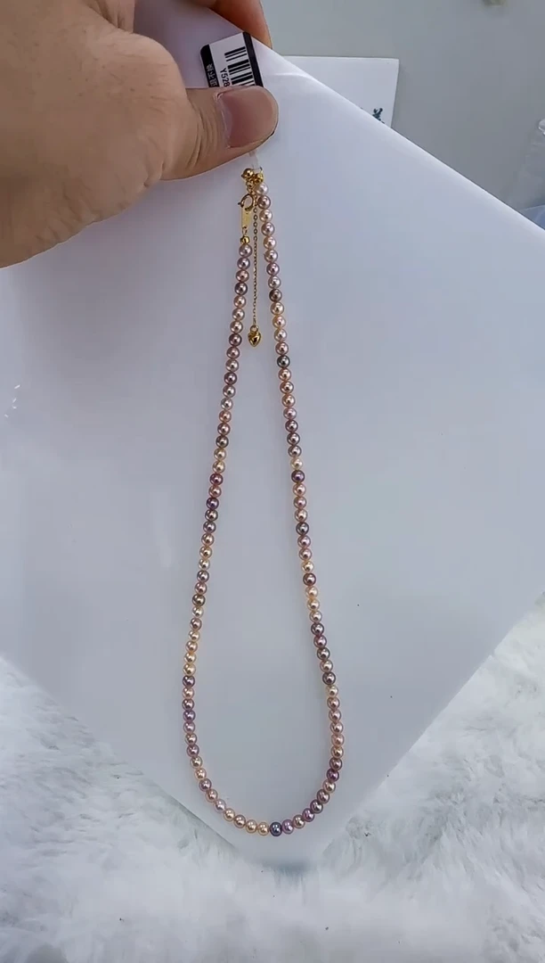 未镶嵌淡水珍珠DA淡水糖果色珍珠项链 y528