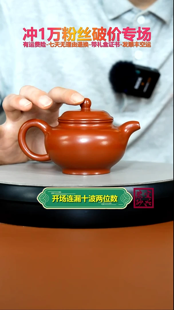 茶壶紫砂朱泥大红袍掇只220CC