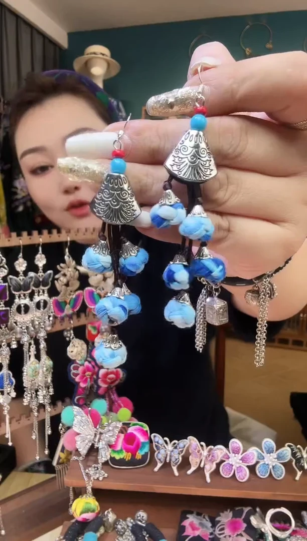 刺绣纯手工民族风刺绣耳环