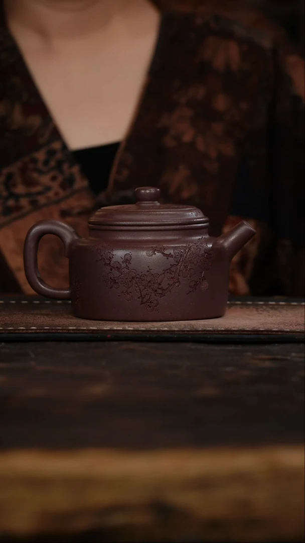 茶杯紫砂非遗茶器-梅花德钟（紫罗兰）