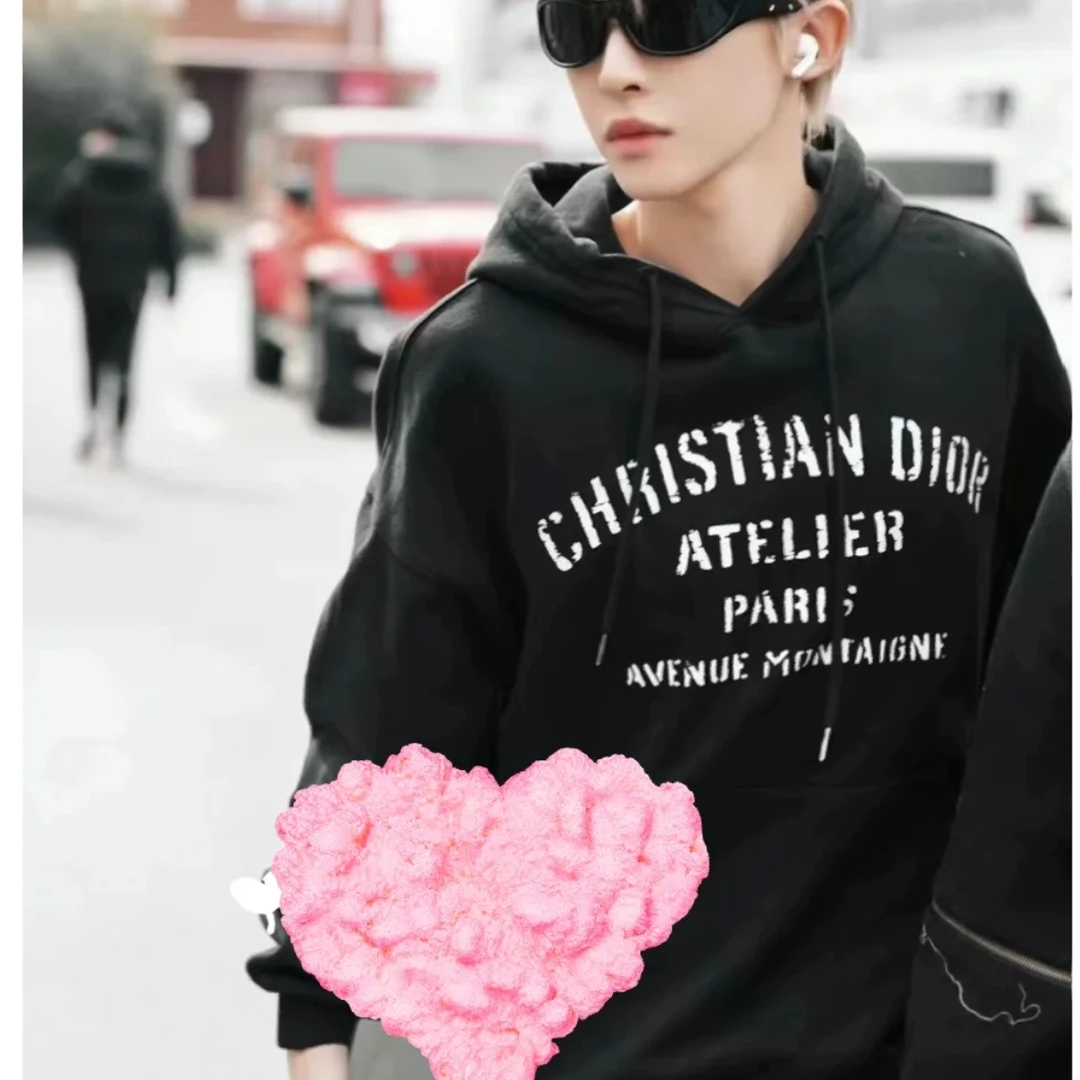 未使用 DIOR/迪奥 Dior迪奥黑色ATELIER连帽冬季长袖卫衣128994