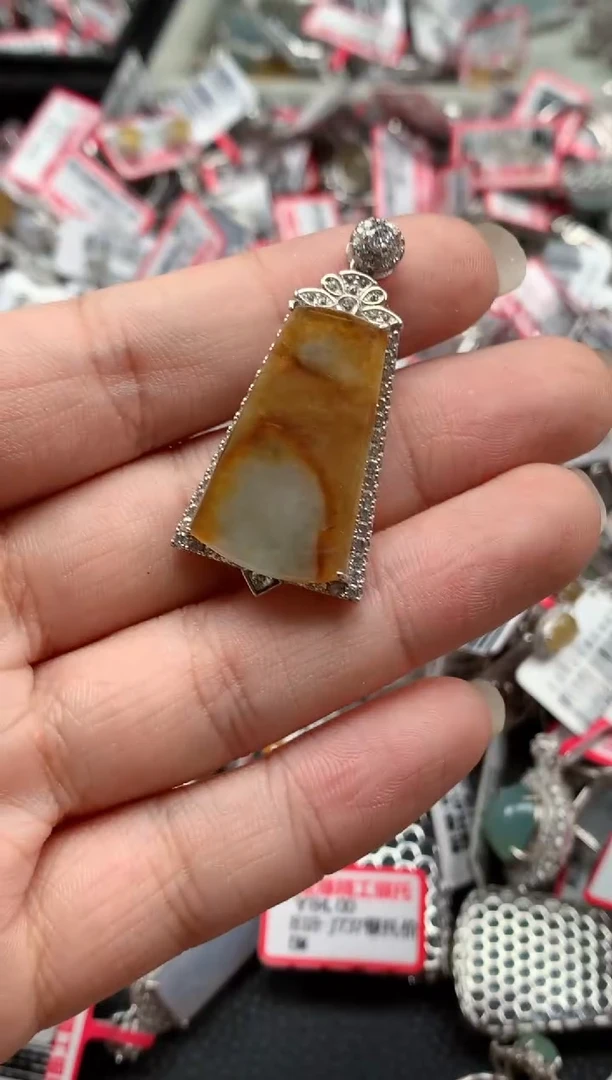 银S925镶嵌戒指翡翠天然A货缅甸翡翠