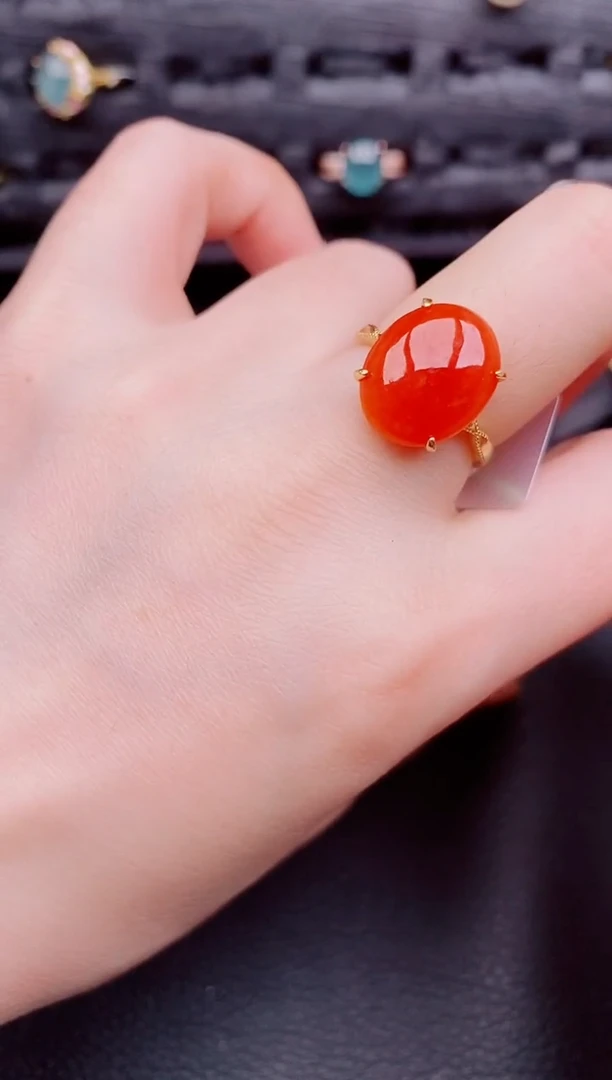 【闪购商品】翡翠戒指银S925镶嵌天然a货翡翠489