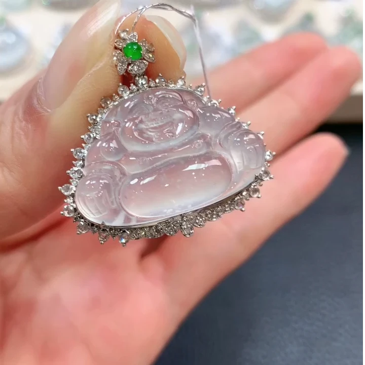 翡翠吊坠(不含链)18K金镶嵌n23