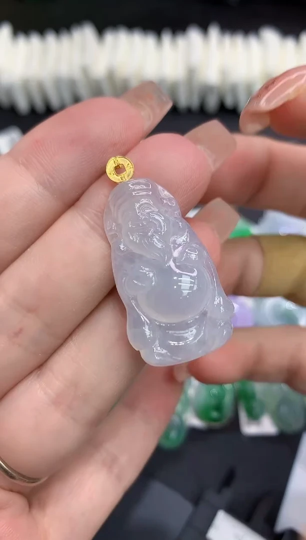 吊坠(不含链)18K金镶嵌翡翠111111111111