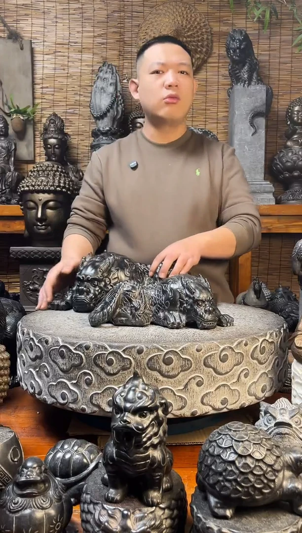 石材30趴吸水兽天然青石雕刻