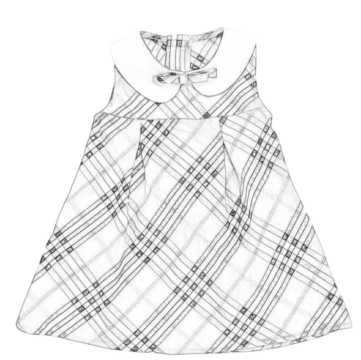 【正伟潮童】086儿童女童夏季新款时尚洋气白领格纹可爱无袖连衣裙
