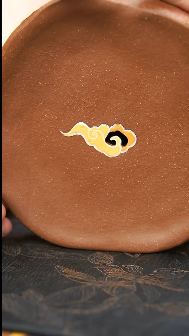 茶壶紫砂南瓜泥绘祥云纹湿泡