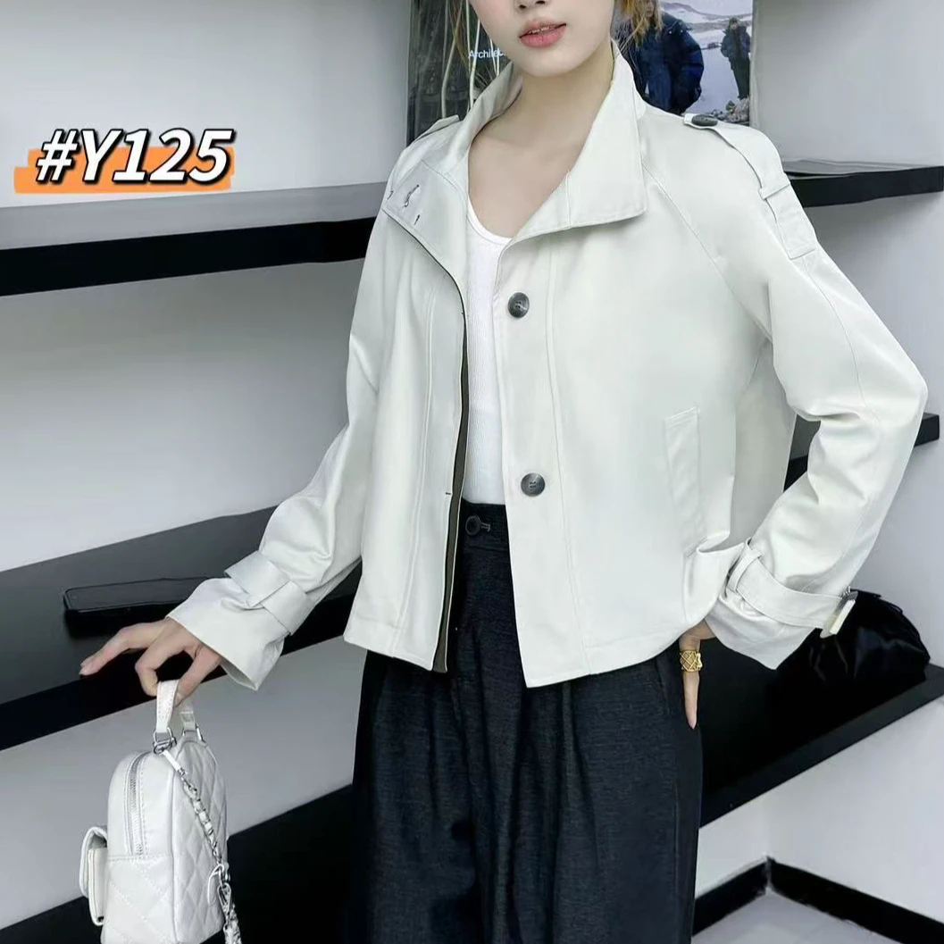 立领短款外套女秋季新款时尚洋气减龄上衣#125