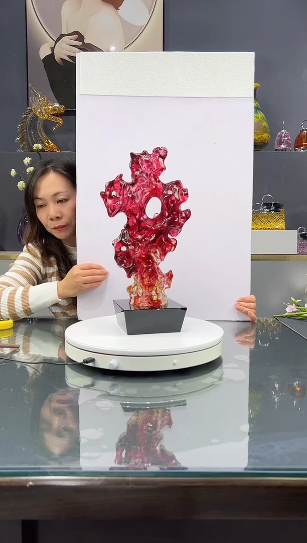 手工艺品琉璃 水晶琉璃太湖石1个