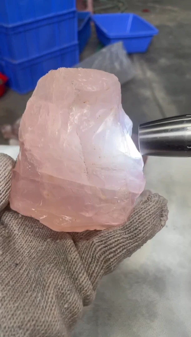 【闪购商品】芙蓉石原石未镶嵌天然粉水晶原石摆件