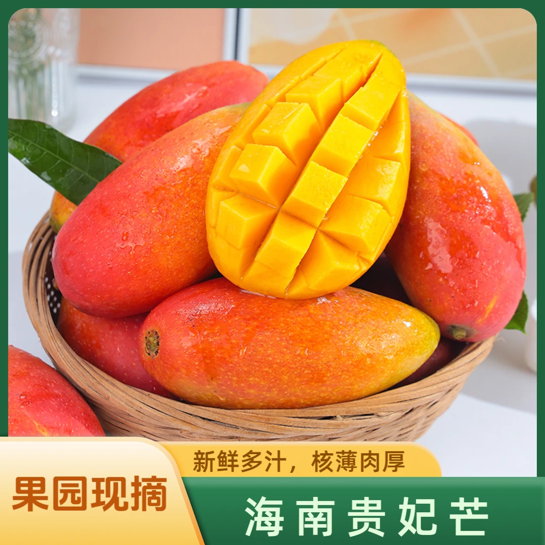 海南七彩贵妃芒果当季水果5斤整箱大果皮薄核小新鲜现摘 放熟吃