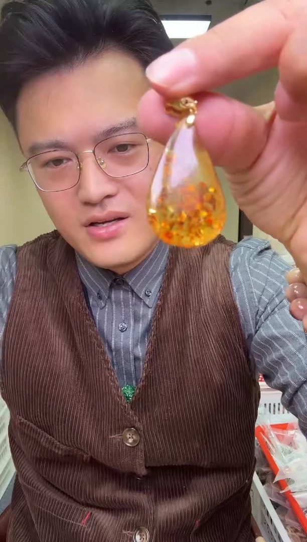 琥珀（花珀）颈饰未镶嵌 多样性发一件 203