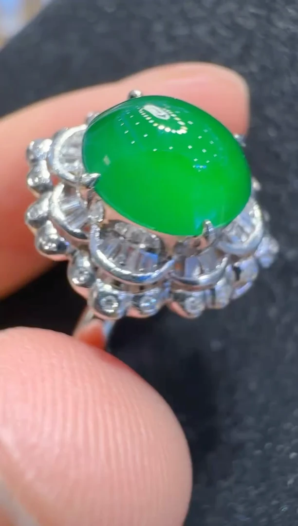 翡翠戒指18K金镶嵌多样性团购发一件