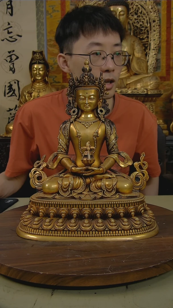 鎏金长寿佛佛像文玩收藏