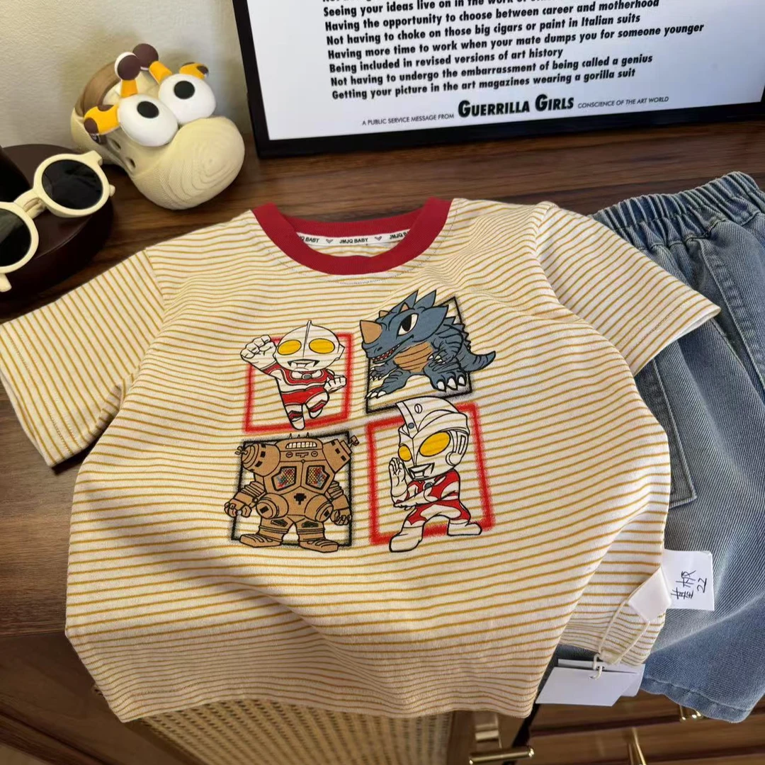 【JMJQ 25569】夏季新款儿童印花休闲圆领奥特曼印花短袖