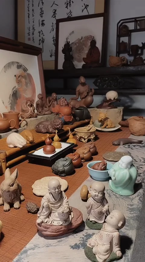 紫砂茶紫砂茶宠把件摆件国