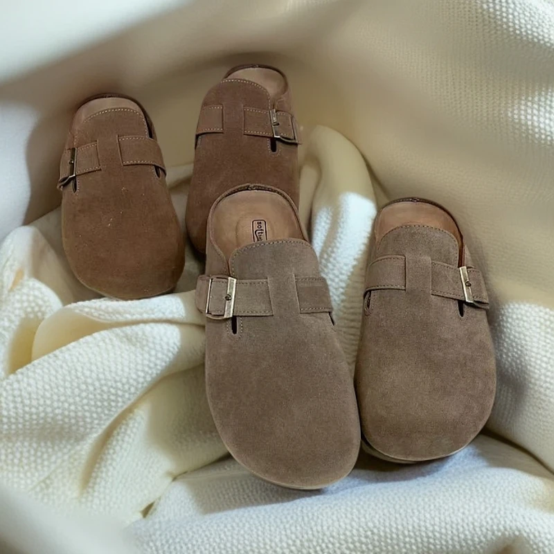 088半包勃肯鞋女款时尚百搭舒适复古简约软底圆头勃肯鞋