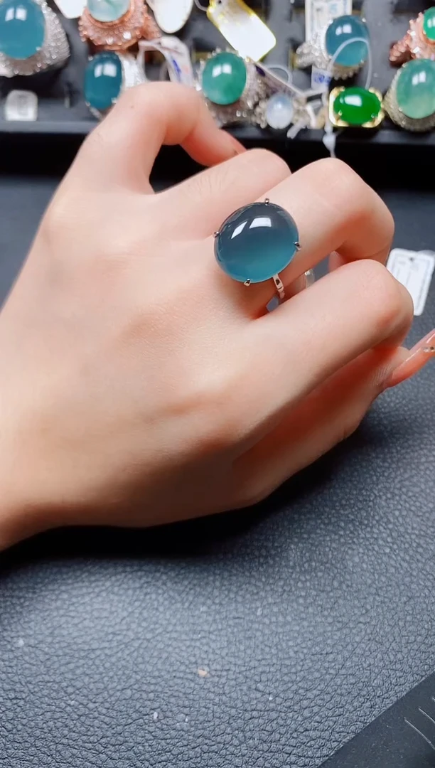 银S925镶嵌戒指翡翠翡翠