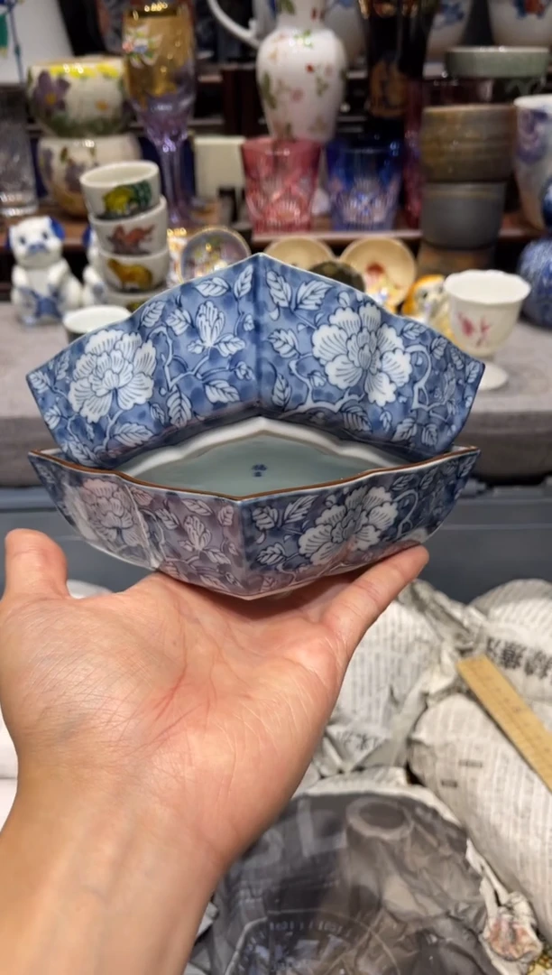 瓷片橘吉青花菱形盘