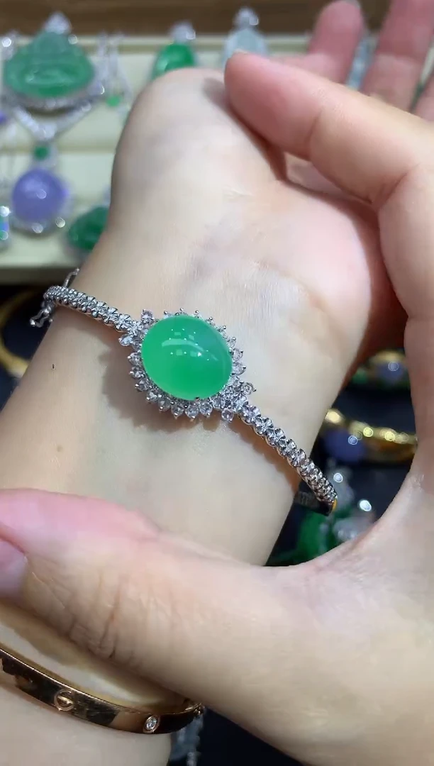 翡翠手镯18K金镶嵌511-中国好珍宝