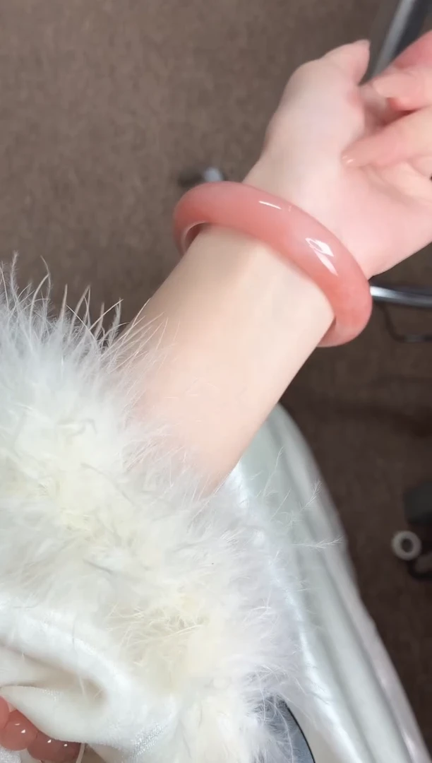 未镶嵌手镯石英质玉桃花酿97-圈口57.7-236