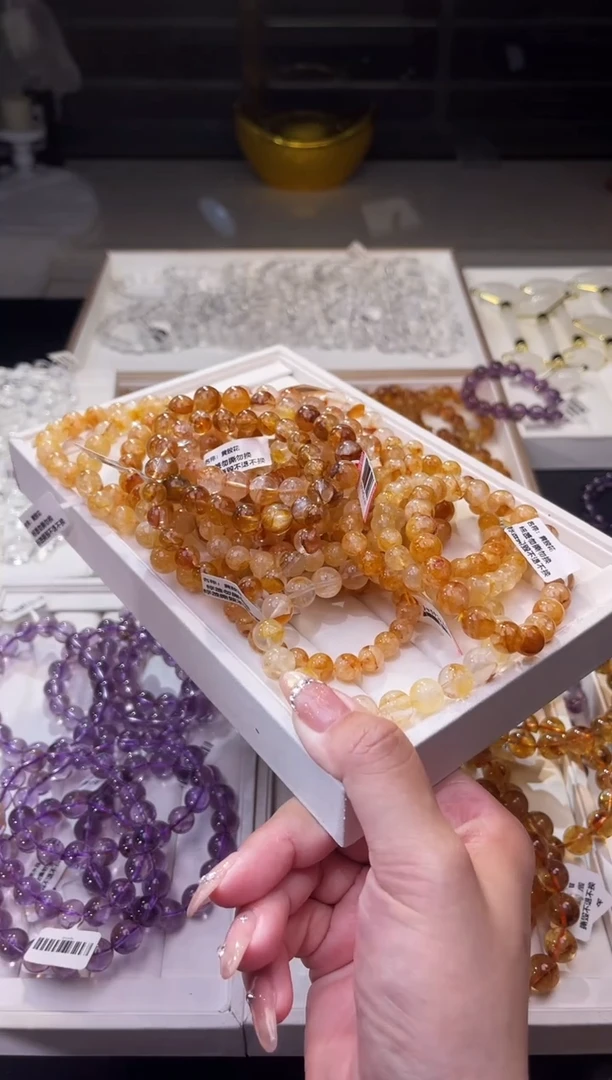 【闪购商品】水晶/未镶嵌黄胶花手串