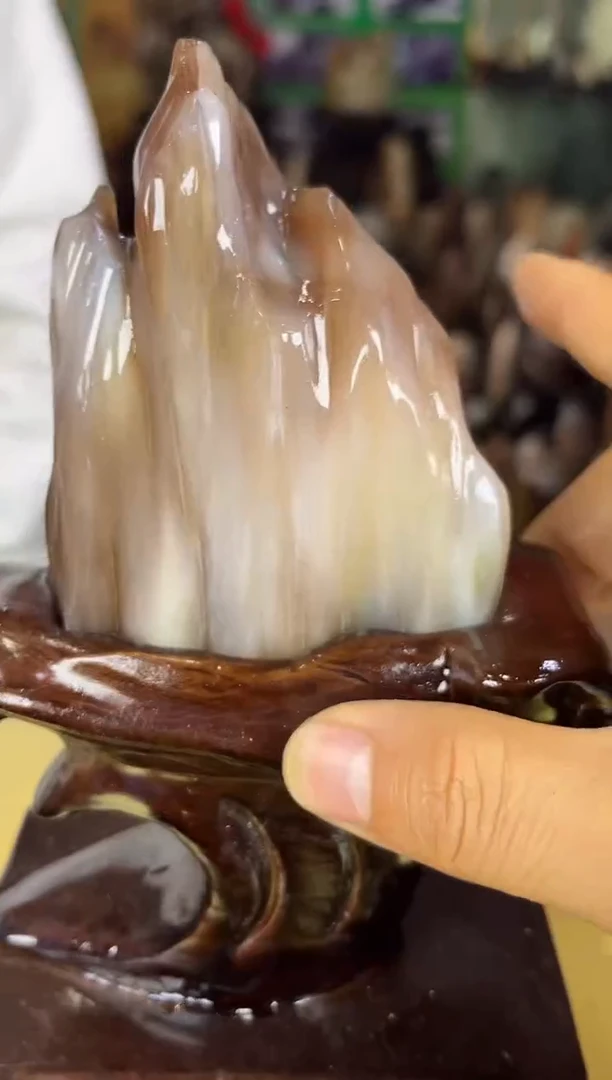 缅甸天然树化玉精品摆件