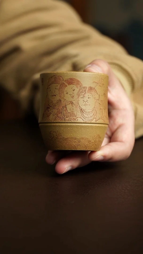 茶杯紫砂64号 竹节杯 双12炸漏宜兴紫砂原矿作品
