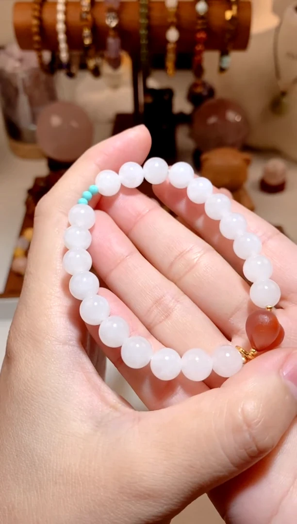 未镶嵌手串和田玉白玉南红屁桃diy手串 多样性发一