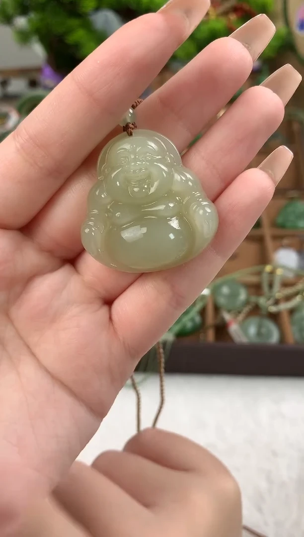 和田玉未镶嵌颈饰吊坠35mm