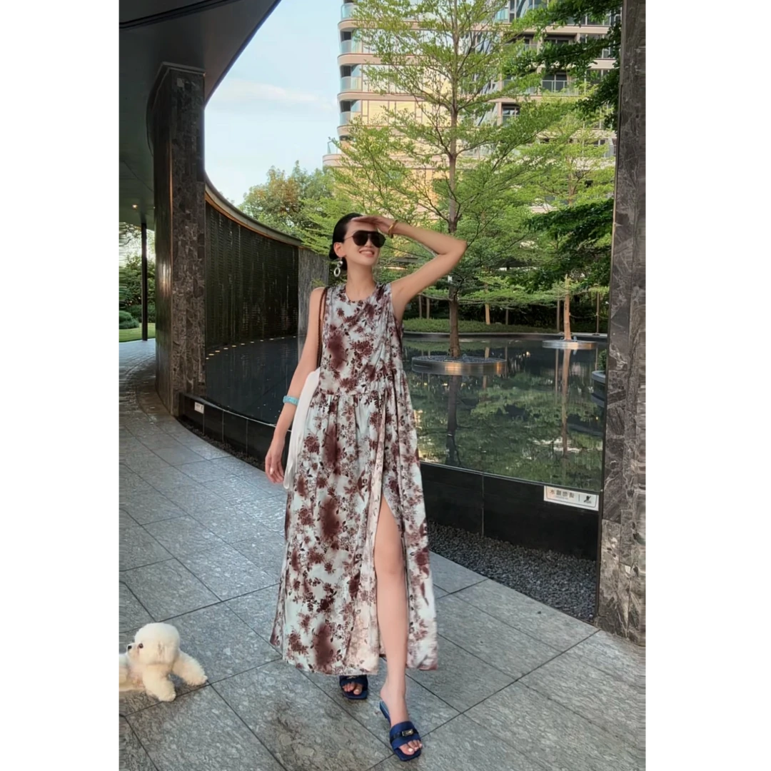 紫紫   靛蓝裙  迎夏优雅延伸静谧连衣裙ZD05LZYL411