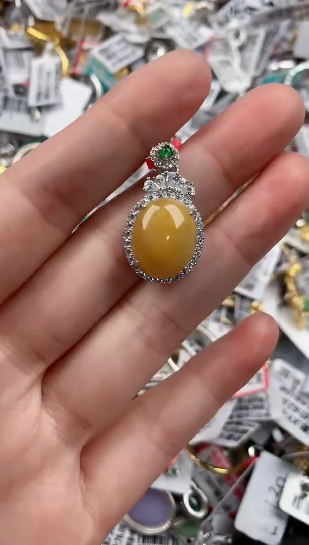 银S925镶嵌戒指翡翠999----3