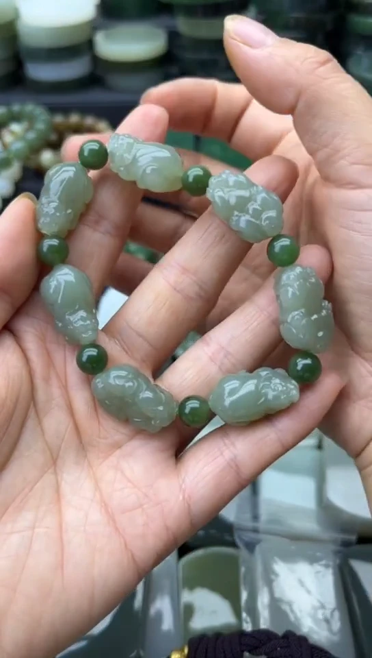 未镶嵌和田玉珠宝半成品貔貅手串