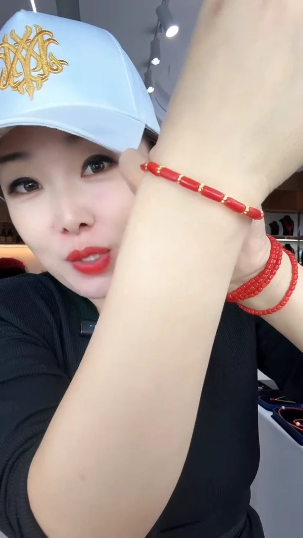 桶珠款 中国红 手链 特大款