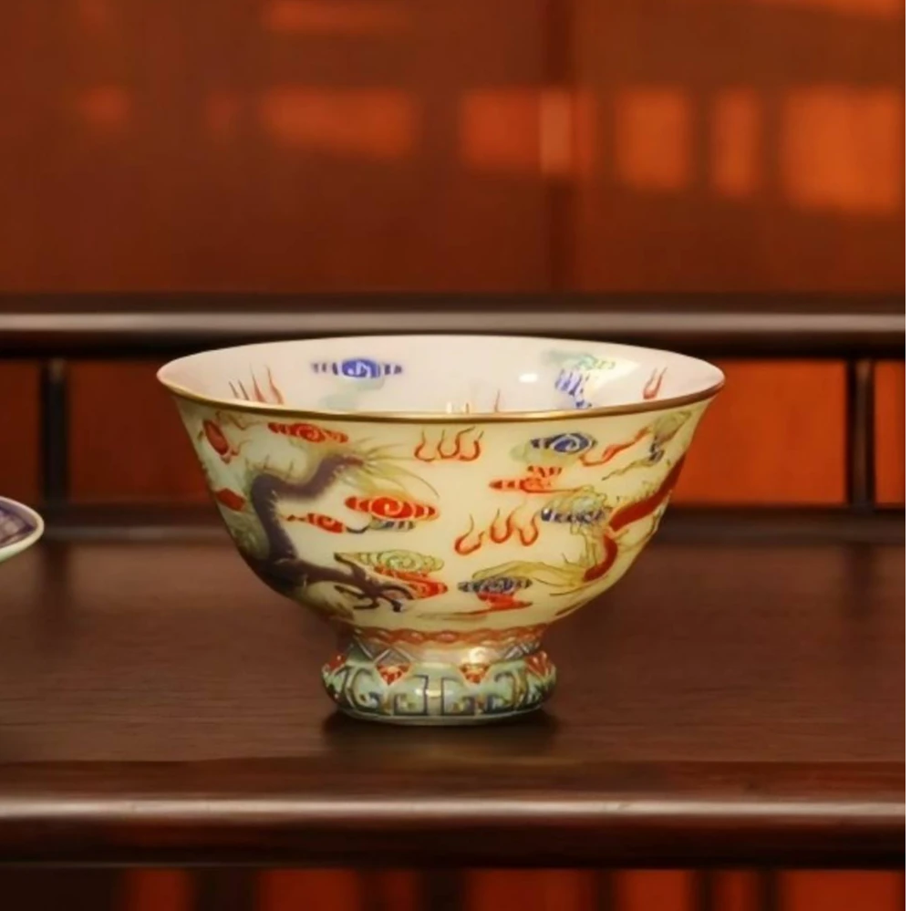 【一溪山房 】龙纹高足杯