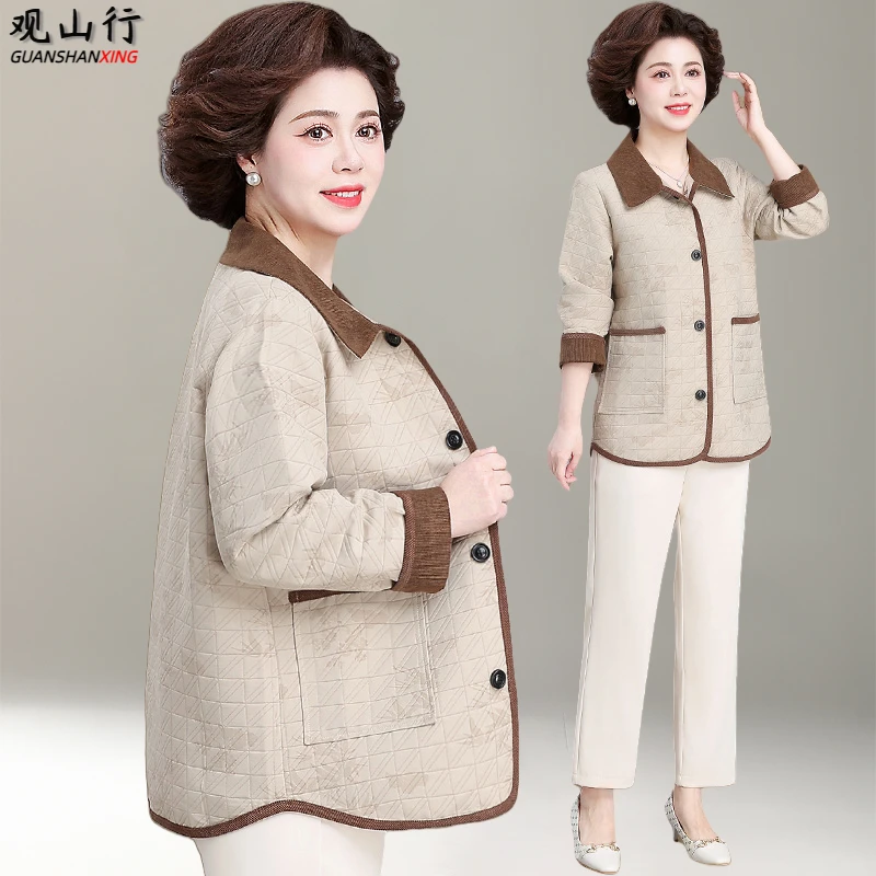50岁60小个子妈妈秋装外套洋气中老年人春秋季休闲上衣大码风衣女