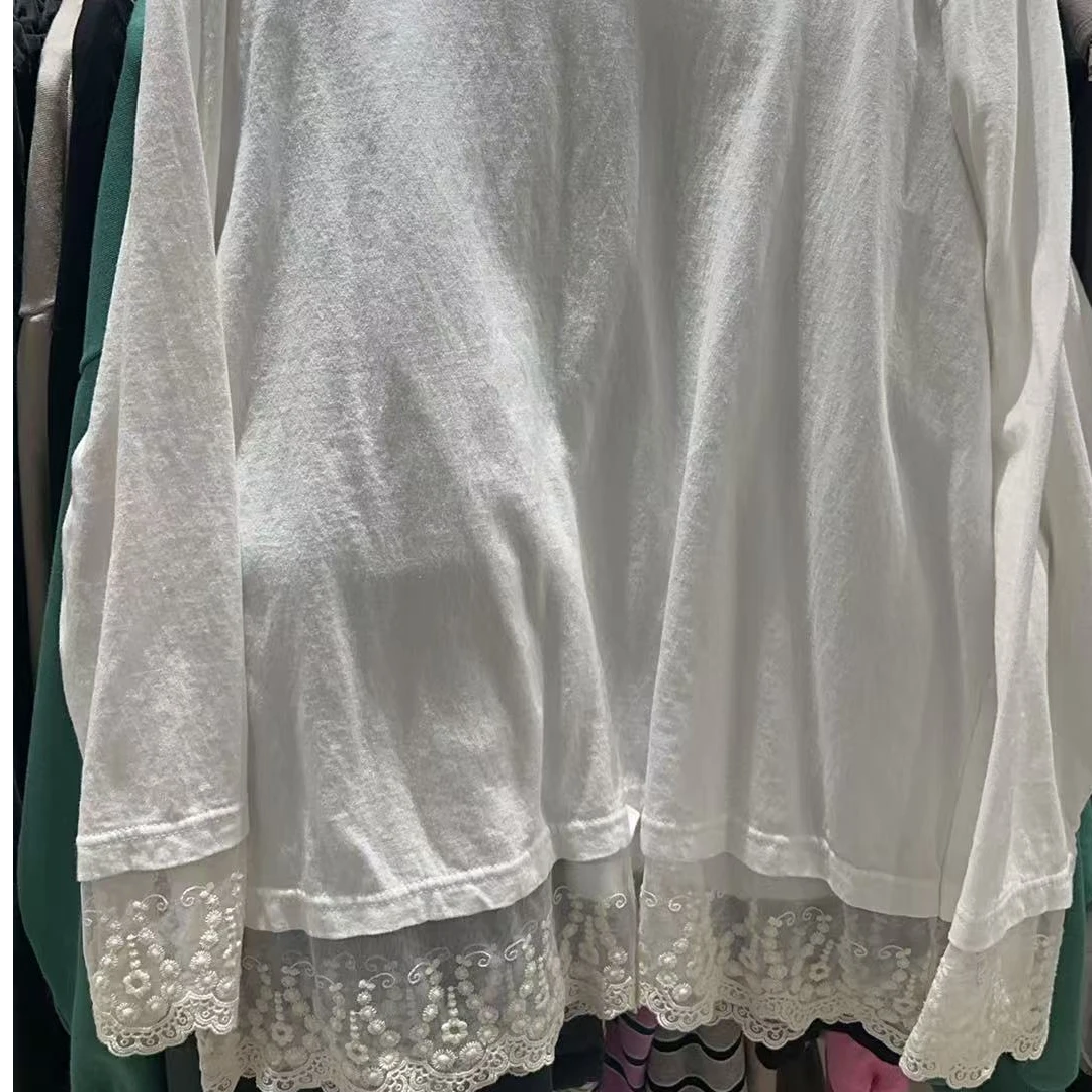 韩国正品/不支持退换/下摆蕾丝打底衫/0206