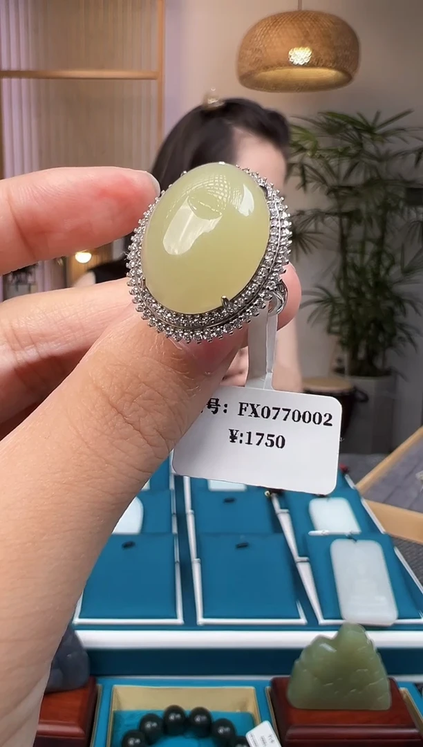 和田玉银S925镶嵌颈饰FX 戒指