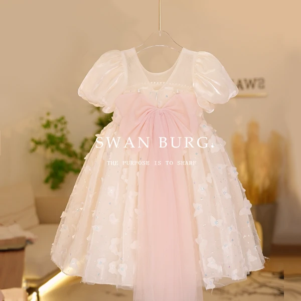 【Y.d2458】新款女童洋气礼服宝宝公主裙设计师款气质连衣裙