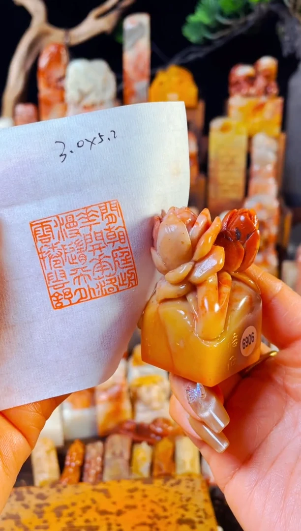 【闪购商品】老挝石印石手工篆刻《闲看庭前花开花落...》3.0