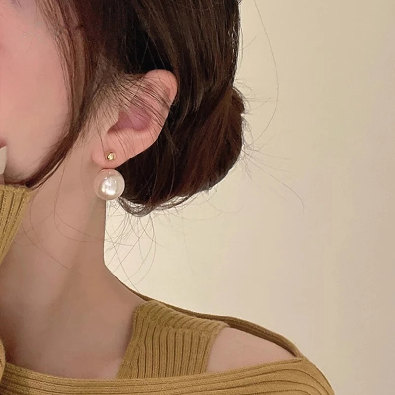 施家水晶珍珠两戴式耳钉2025爆款高级气质耳环