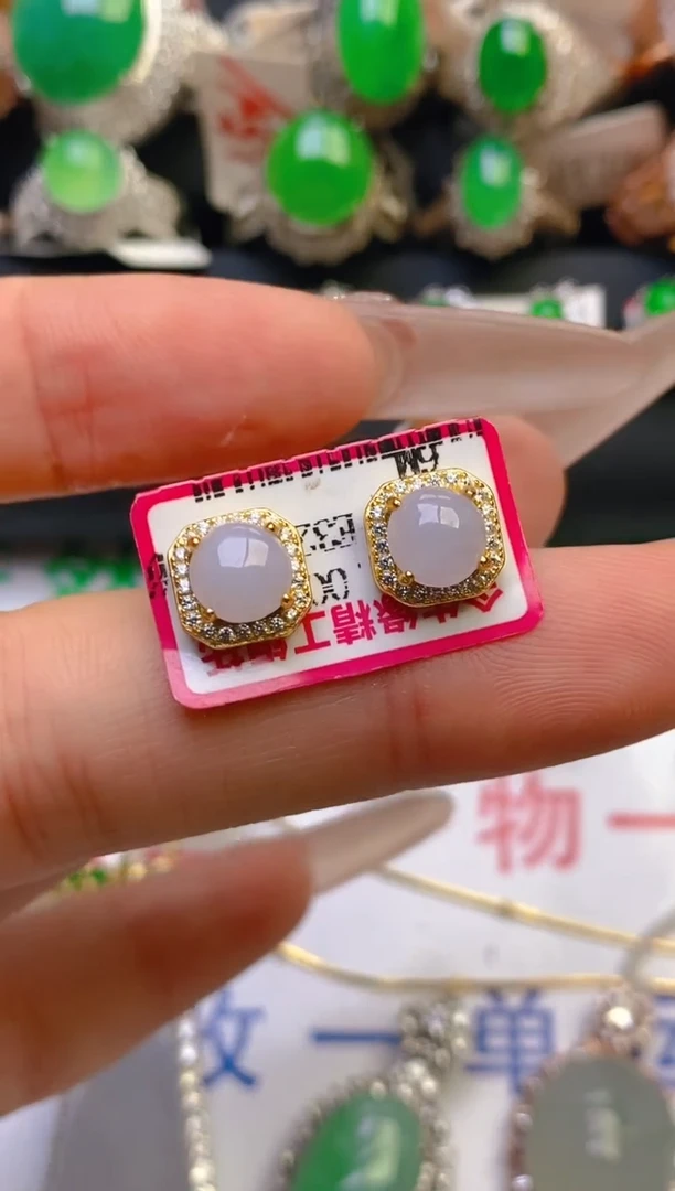 翡翠戒指银S925镶嵌天然