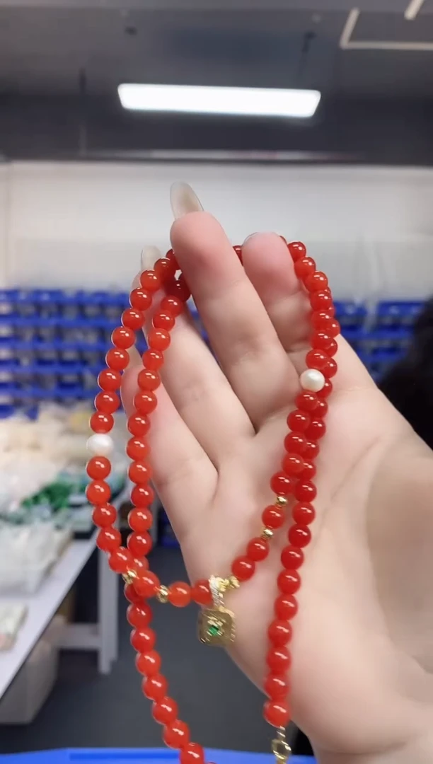 【闪购商品】南红玛瑙未镶嵌项链多样性发其一颜色微差