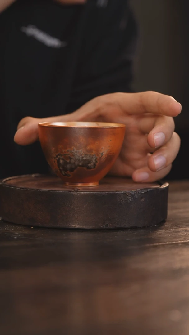 【闪购商品】杯42柴房陶瓷丨金红落灰鸡心杯