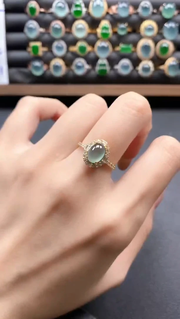 银S925镶嵌戒指翡翠1511