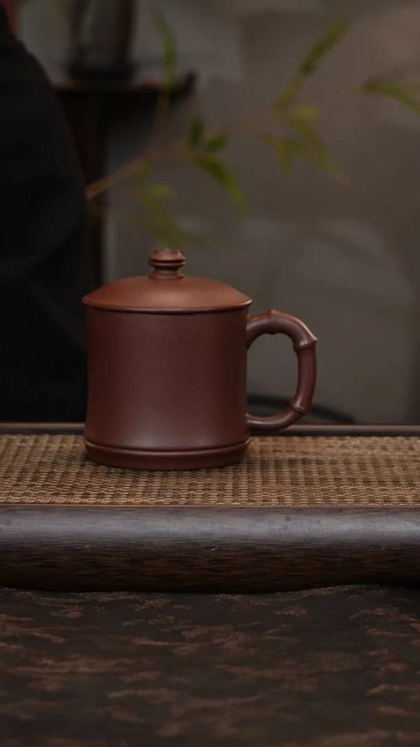 茶杯紫砂千禧紫泥竹节