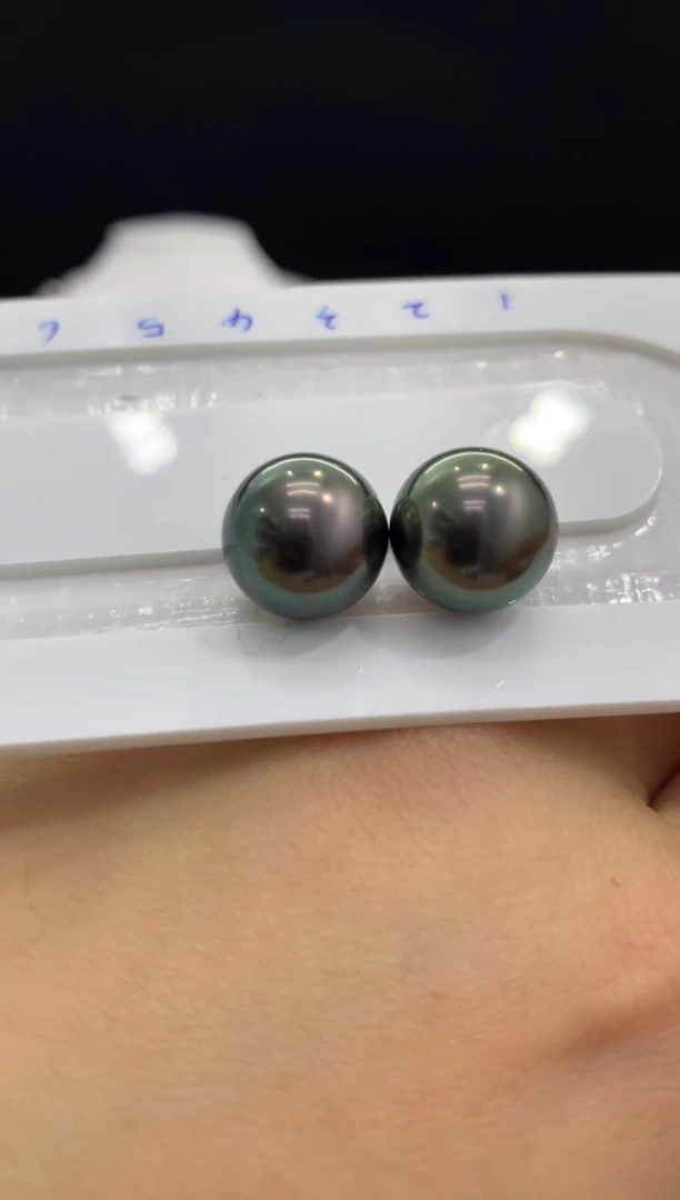 【闪购商品】定制海水珍珠裸珠未镶嵌大溪地海水珍珠对珠