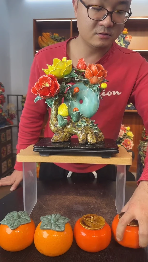 陶瓷陶瓷牡丹花摆件