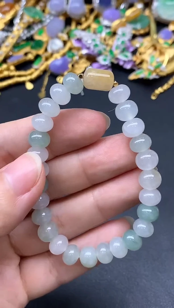 18K金镶嵌手链翡翠105-中国好珍宝